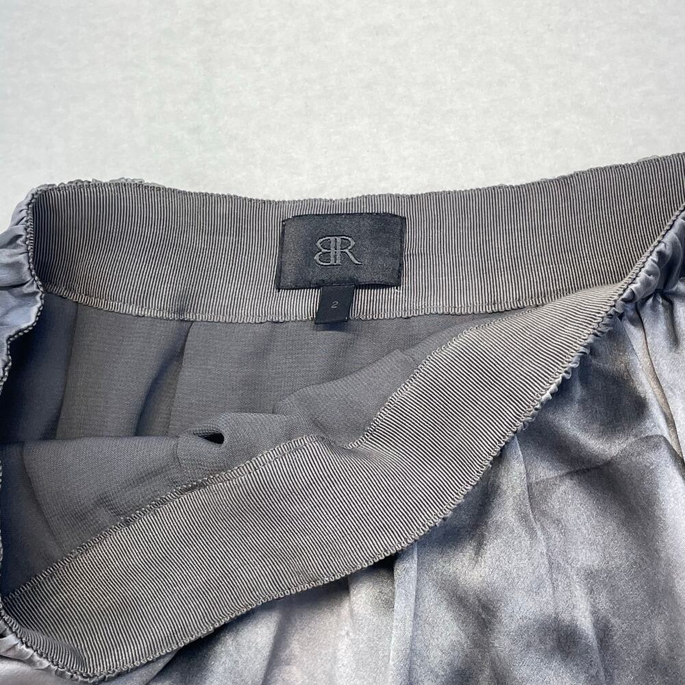 Banana Republic 100% Silk Tiered Mini Skirt Gray Size 2 Minimalist Quiet Luxury - Picture 5 of 8